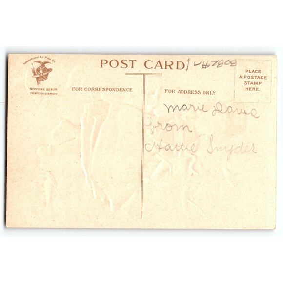 Loves Greetings Postcard Unsigned Ellen Clapsaddle Cut Girl White Doves Germany - Picture 2 of 2